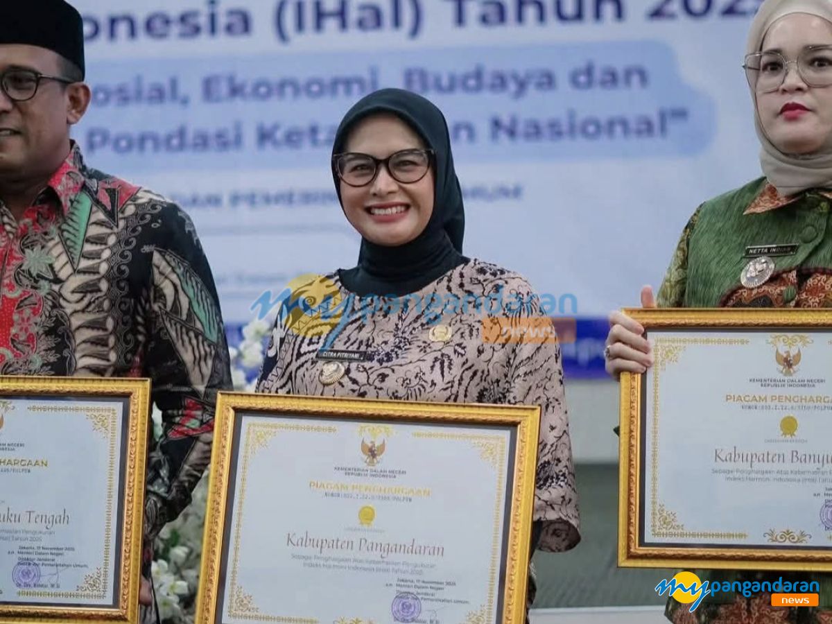 Bupati Citra Terima Penghargaan IHAI 2025, Pangandaran Raih Posisi 6 Besar Jabar