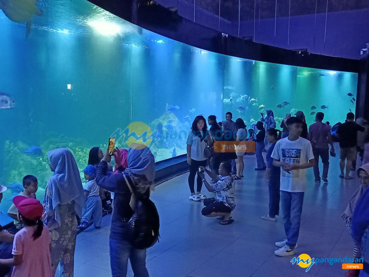 Libur Isra Miraj 1446 H, Wisatawan Ramai Kunjungi Aquarium Indonesia Pangandaran