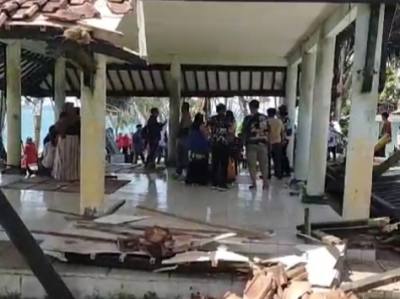 Ambruk! Gazebo di Bukit Batu Hiu Butuh Perhatian Pemkab Pangandaran 