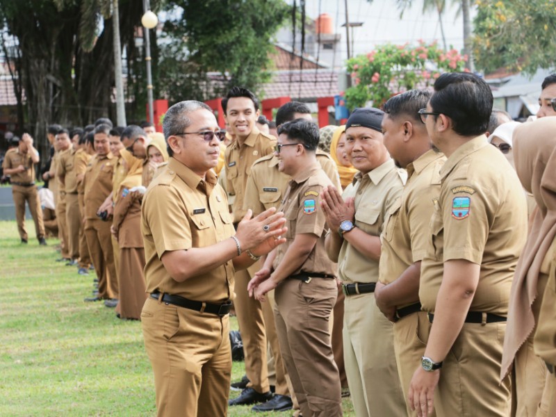 Apel Gabungan, Pjs Bupati Pangandaran Kenalkan Diri dan Tekankan Pentingnya Pariwisata