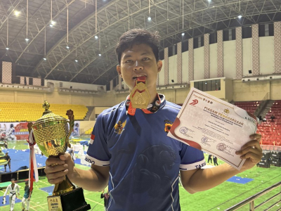 Bripda Sadam dari Polres Pangandaran Sabet Emas di Kapolri Cup 6 Taekwondo