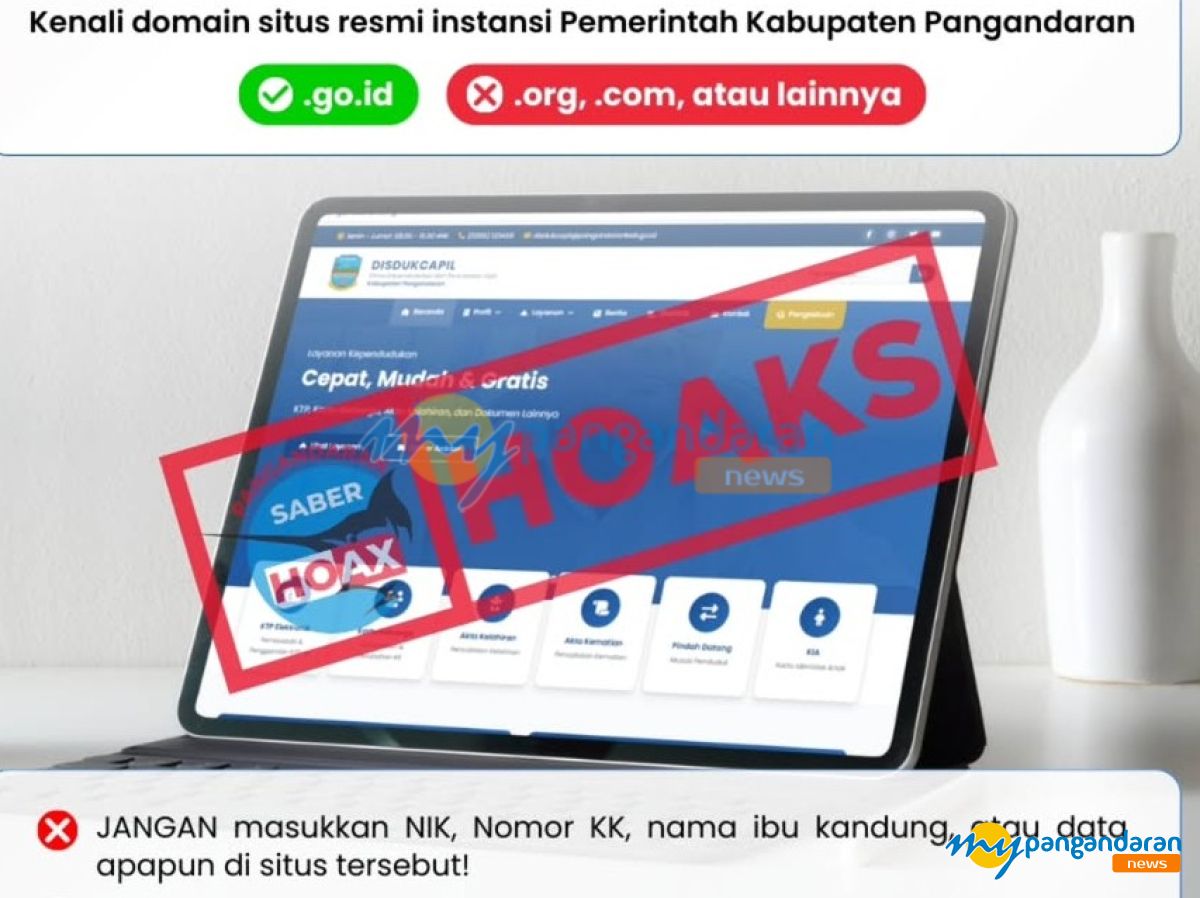 Diskominfo Pangandaran Peringatkan Situs Palsu Mengatasnamakan Disdukcapil, Warga Diminta Jangan Isi Data Pribadi