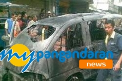 Dua Mobil Terbakar di Cijulang