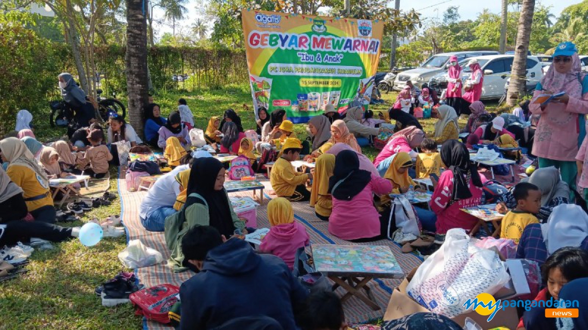 Gebyar Mewarnai Anak RA Warnai Car Free Day Pangandaran, Kolaborasi PC Igra dan Yayasan Camp Anak Langit