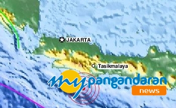 Gempa 4,7 SR di Pangandaran Berpusat di Selatan Tasikmalaya