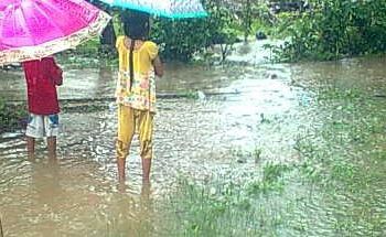 Hujan Deras, Beberapa Wilayah di  Pangandaran Tergenang Banjir
