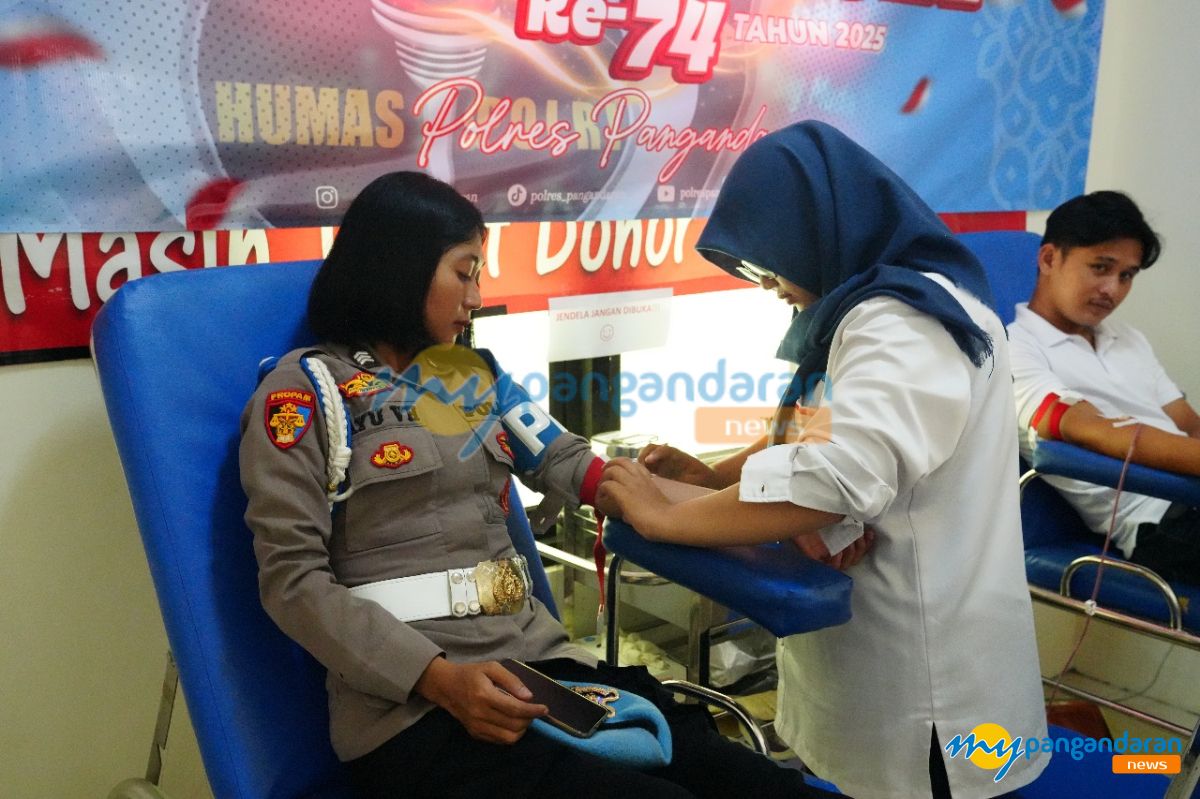 HUT Humas Polri ke 74, Polres Pangandaran Lebih Dekat Dengan Masyarakat dalam Acara Donor Darah