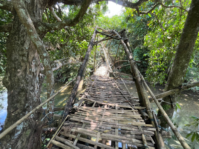 Jembatan Bambu Penghubung Dua Dusun di Pangandaran Rusak Parah, Warga Terpaksa Seberangi Sungai