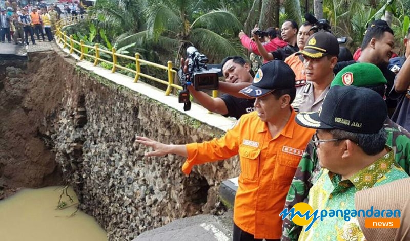 Jembatan Provinsi Amblas, Gubernur Jabar Tinjau Lokasi
