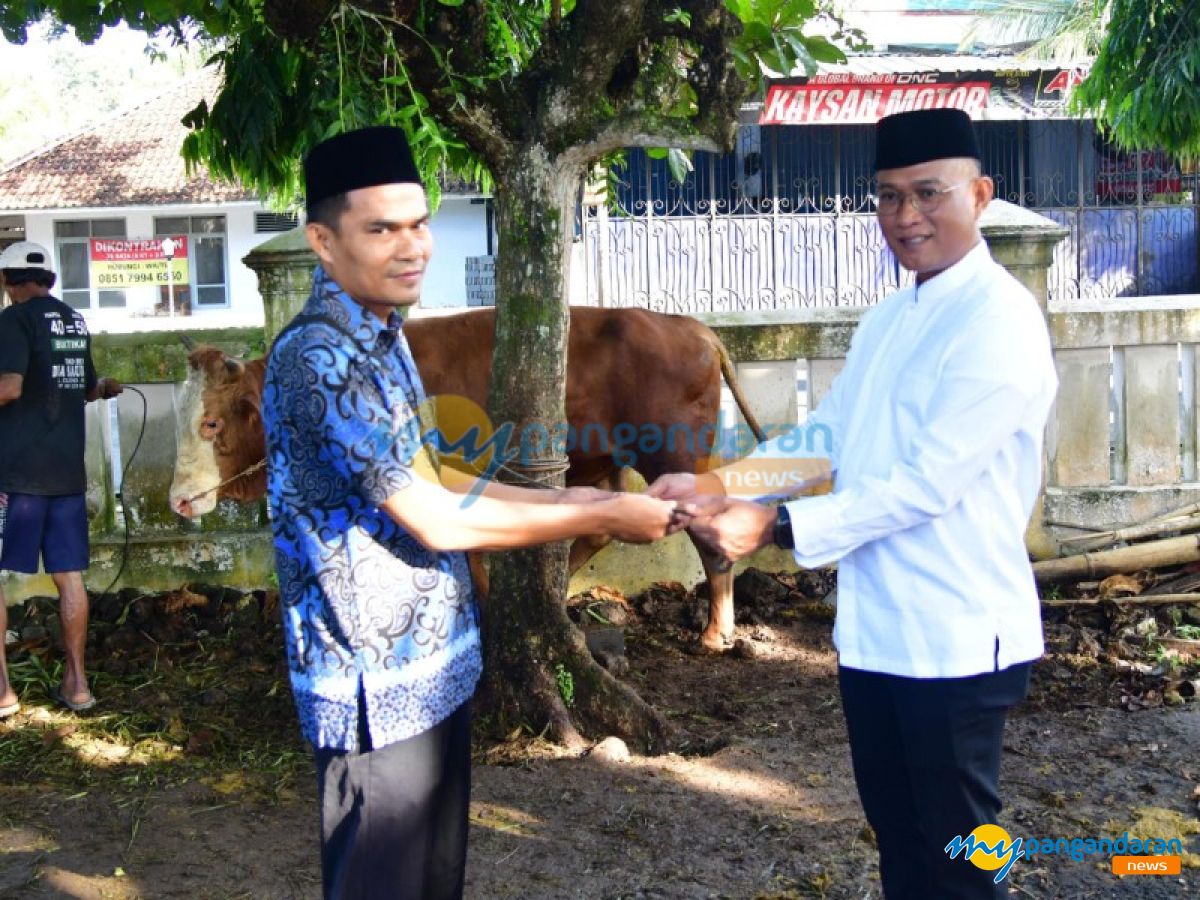 Kapolres Pangandaran Pimpin Langsung Penyembelihan Hewan Qurban di Mako Polres