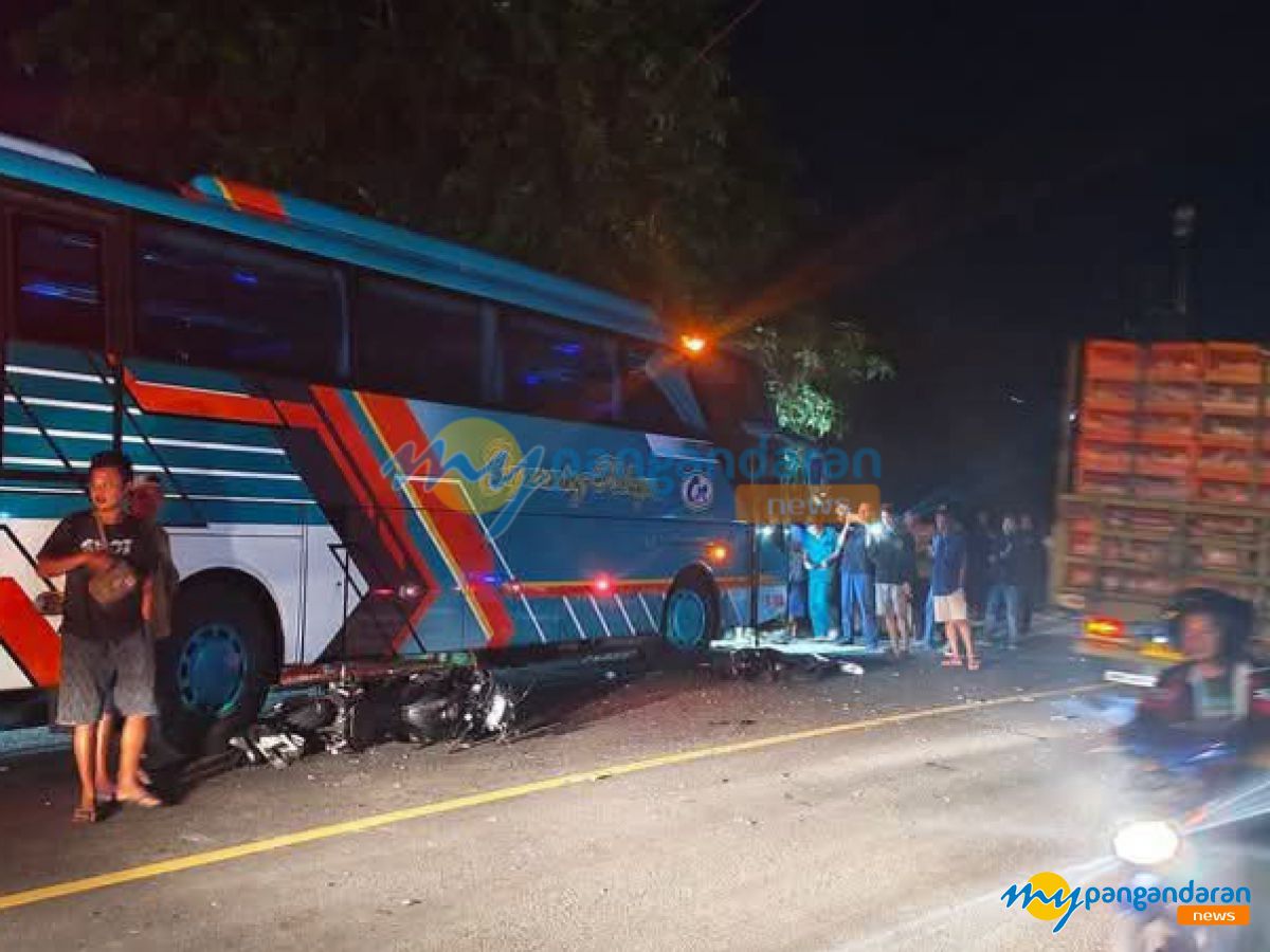 Kecelakaan Yamaha R15 VS Bus AKAP di Kalipucang Pangandaran, 1 Orang Meninggal Dunia