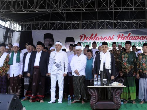 KH Ma`ruf Amin Hadiri Deklarasi Relawan Kyai dan Santri (KISAN) se Kabupaten Pangandaran 