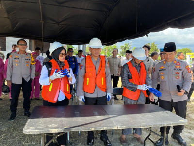 Peletakan Batu Pertama Masjid Pesat Gatra di Mako Polres Pangandaran