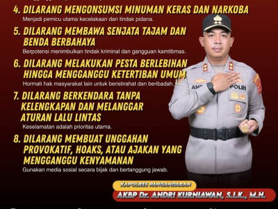 Polres Pangandaran Keluarkan Imbauan Kamtibmas Sambut Tahun Baru 2026