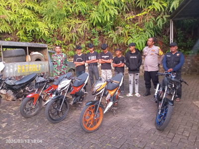 Polsek Langkaplancar Gelar Patroli Ramadan, Motor Wededed Diamankan