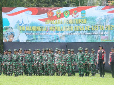 Potret Upacara Penutupan TMMD ke-123 Kodim 0625 Pangandaran di Langkaplancar Pangandaran