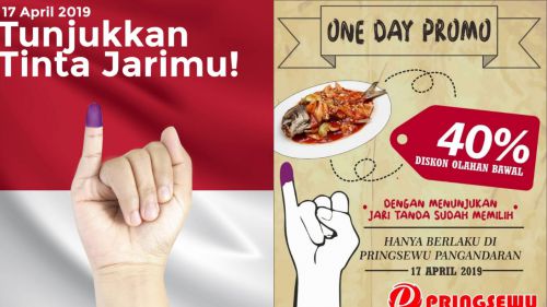 Promo Pemilu 2019, Makan Murah di Pringsewu Pangandaran