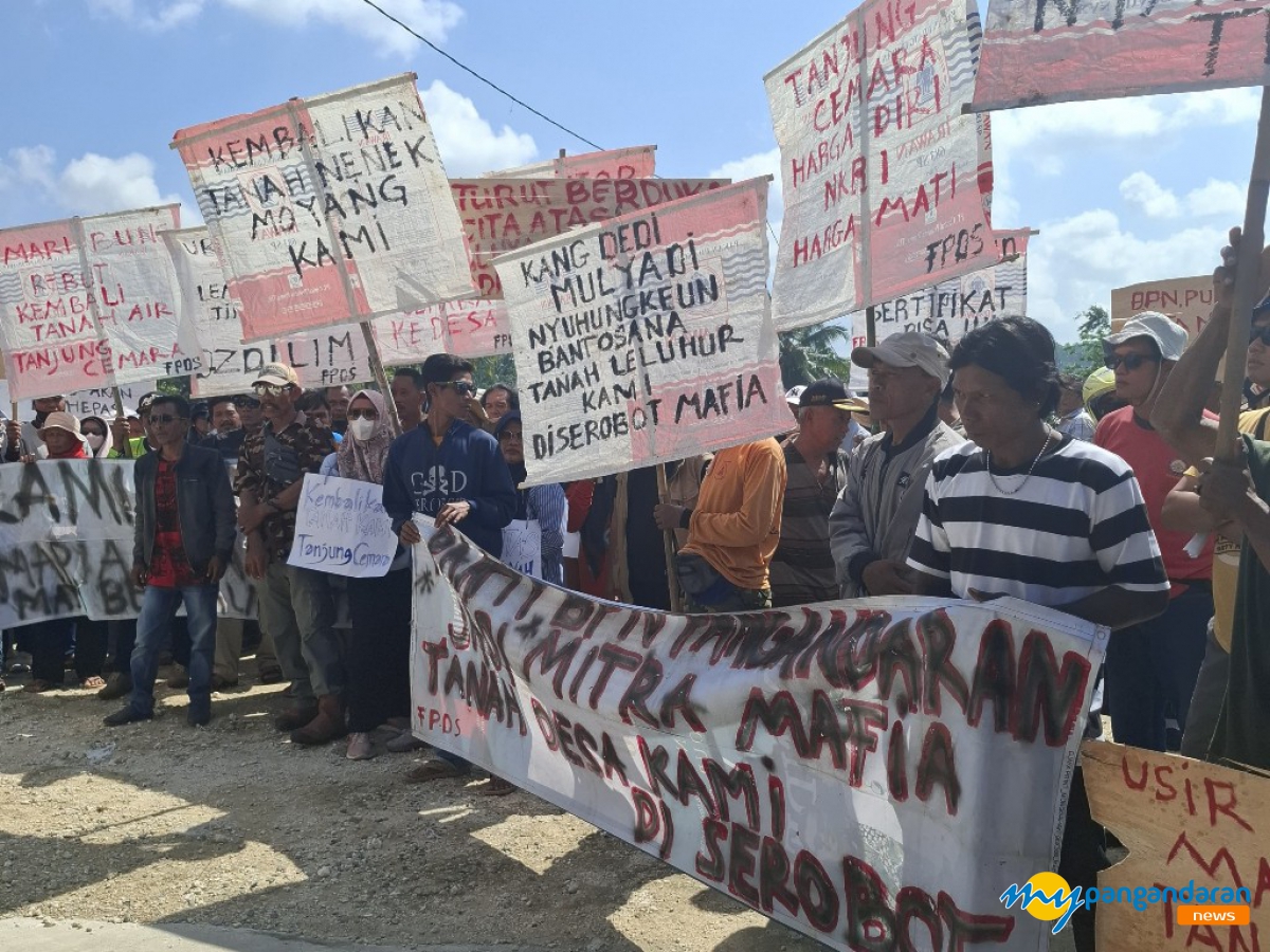 Ratusan Warga Desa Sukaresik Pangandaran Geruduk Kantor BPN Soal Lahan Tanjung Cemara