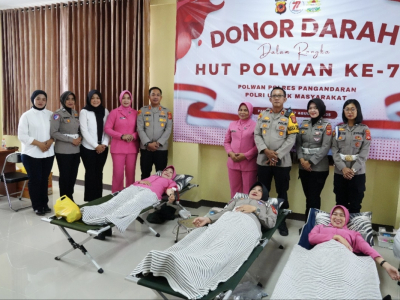 Rayakan HUT Polwan ke-77, Polres Pangandaran Gelar Donor Darah