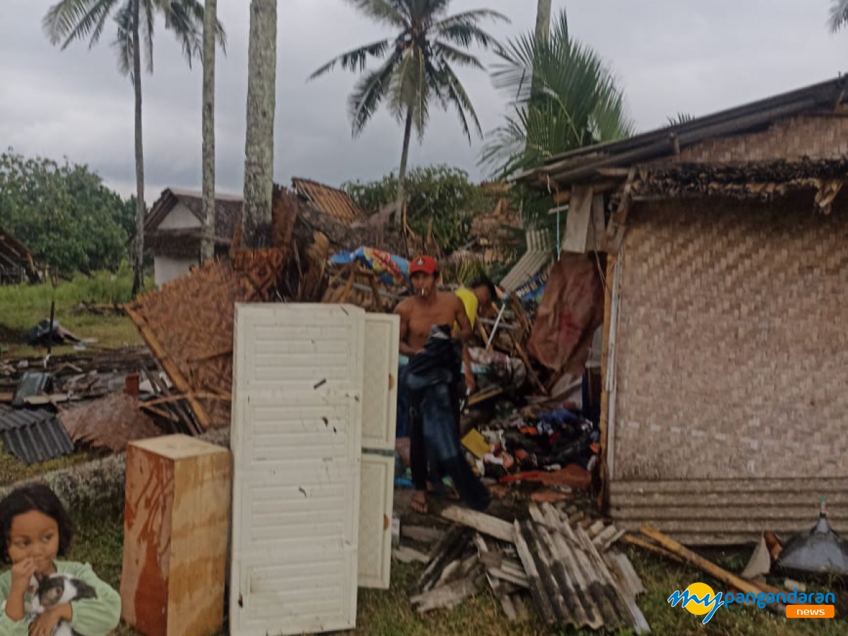 Tidak ada Korban Jiwa, Angin Puting Beliung Merusak 4 Rumah Warga Wonoharjo Pangandaran 